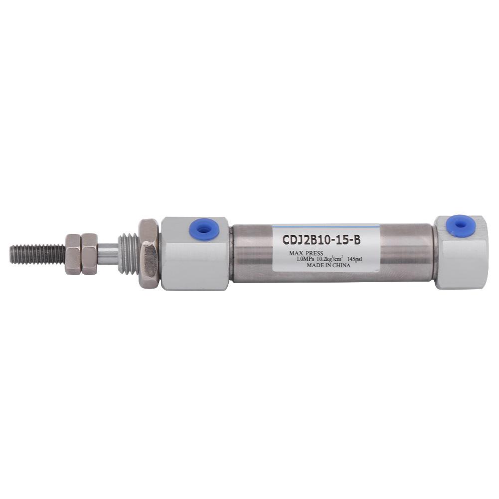 1pc Mini Stainless Steel Dual Acting Stoke 15mm0.6inch Air Pneumatic Cylinder Max. 1Mpa