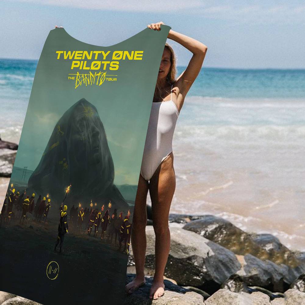 

Twenty One Pilot Band Microfiber Blanket Quick Drying Beach Towels Oversized Printing Super Absorbent Pool Towel Blanket W40*H60(CM)