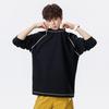 Mens Waffle Knit Long Sleeve T-Shirt Casual Sports Color Block Round Neck Top