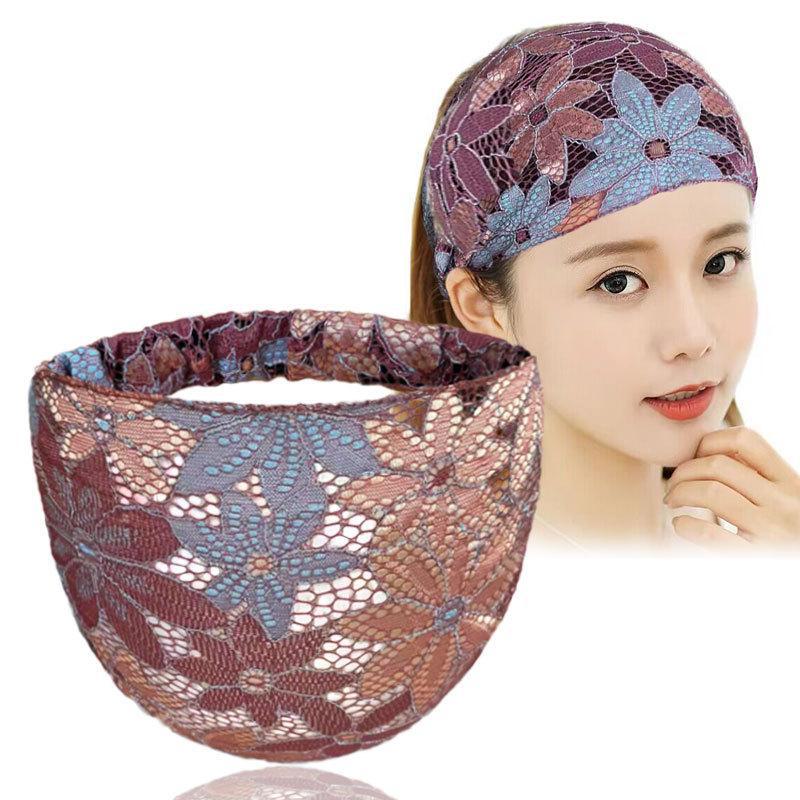 Lace Wide-Edge White Headband: Korean Retro Style, Simple Summer Women's Headdress