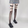 Ladies' Black Rivet Fishing Net Knee High Socks Hollow Socks Long Black Silk Suspender Sexy Silk Mesh Stockings