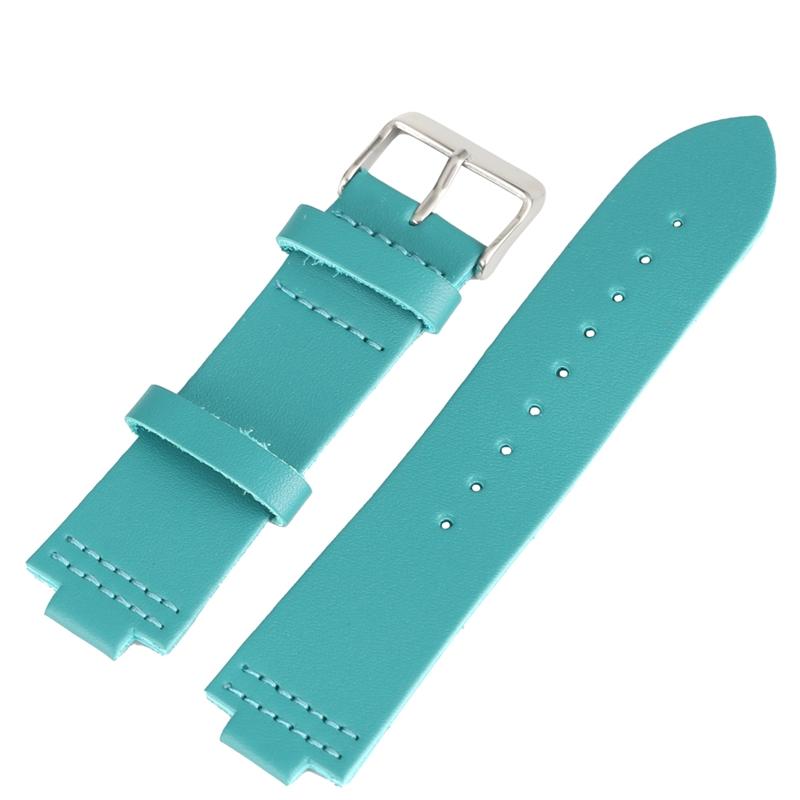 

23MM Width 12MM Connection Lug Blue Smooth Stitch Leather Watch Band for Wood Watch Adjustable Comfortable Replacement Watchband 23MM