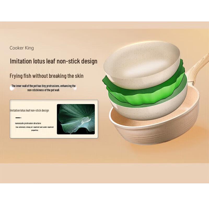 COOKER KING Aluminum Non-stick Frying Wok with Silicone Lid, 24cm