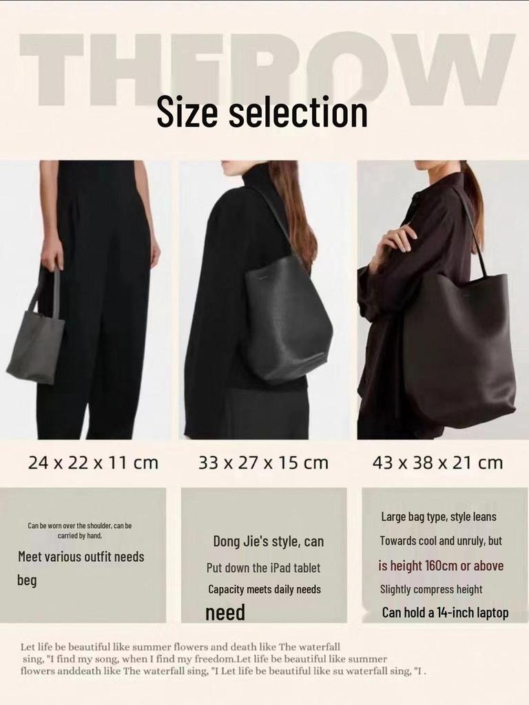 Luksusowa Damska Torba Bucket ze Miękkiej Skóry o Dużej Pojemności