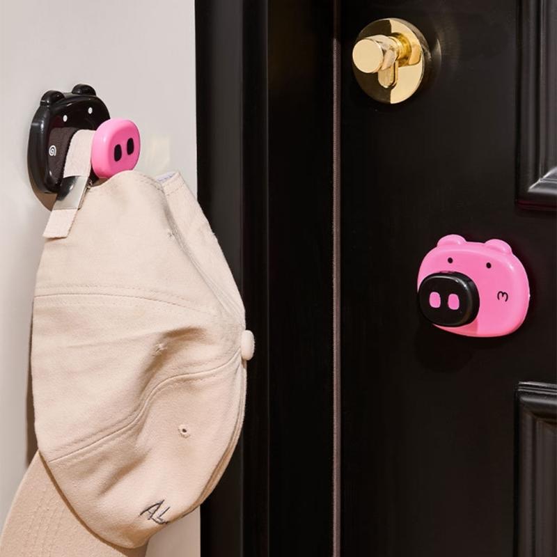 2Pcs Pig Designs Vacuum Adhesive Hook Removable Storage Solution Easy Installation For Home Organization