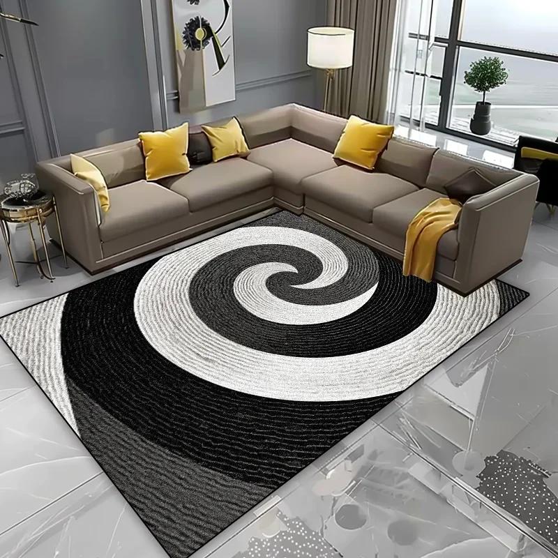 Nordic Geometric Abstraction Living Room Carpets Bedroom Plush Decoration Home Large Area Rugs Cloakroom Washable Mat for Floor