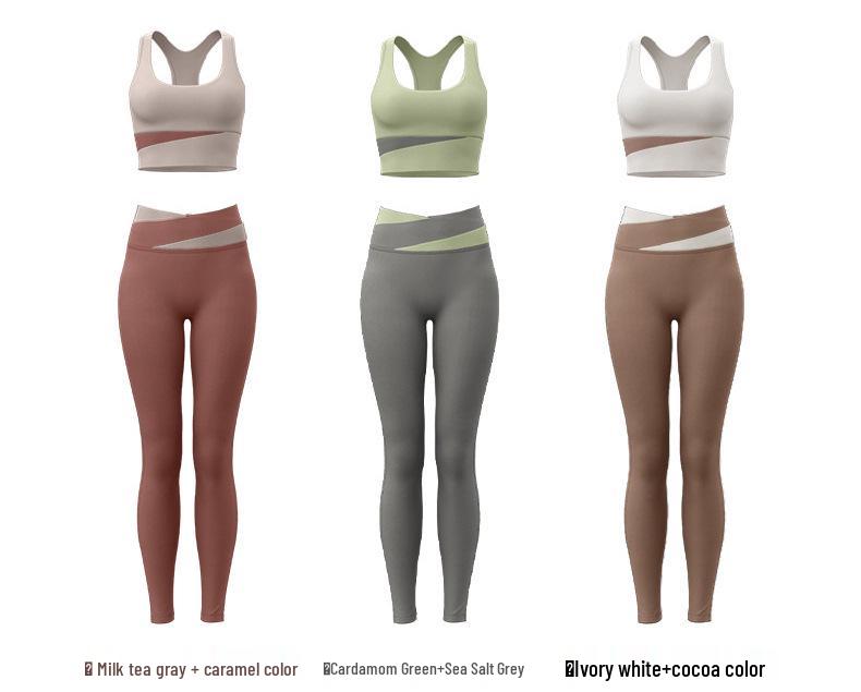 Dámská podzimní jógová souprava: Profesionální nárazuvzdorná sportovní podprsenka a vesta pro fitness a běh