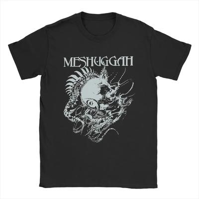 Herren T-Shirt Koloss Extreme Metal Band Meshuggah Vintage T-Shirt aus reiner Baumwolle, kurzärmelig, Rundhalsausschnitt, Tops, Geschenkidee