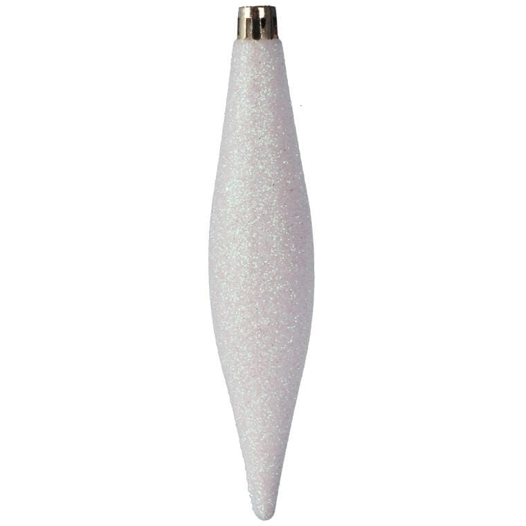 Set of 6 Elegant Plastic Icicle Baubles 15 cm for Christmas Decorations