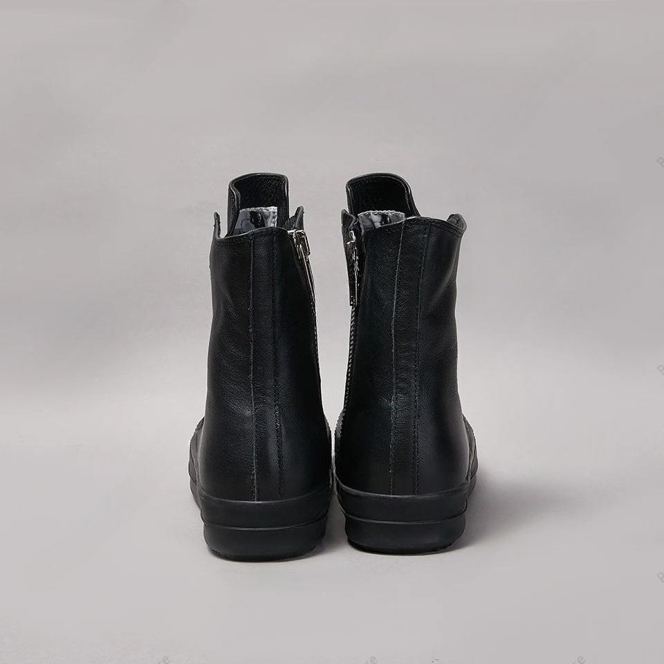 Ro Designer Lace-up Zip Men Ankle Boots High Top Quality Black Women Sneakers Leather Luxury Street Roman Flat Platform Shoes