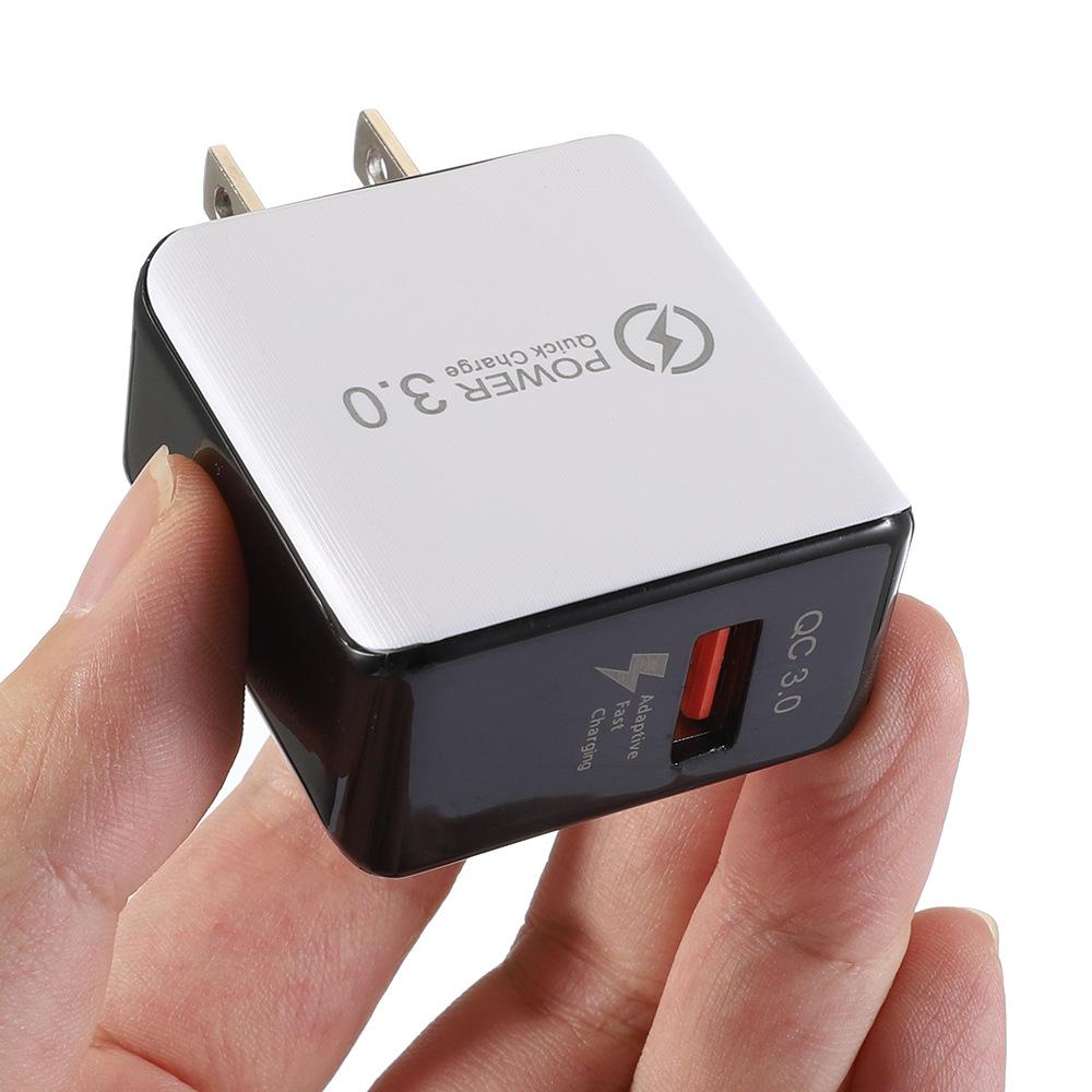 3A QC3.0 Fast Charger: 5V/9V/12V Mobile Phone Travel Charging Head