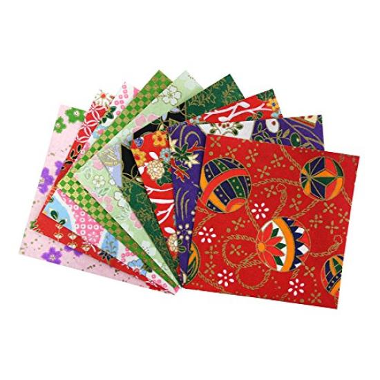 Yuzen Paper Origami 100 Sheets Boxed (Bean) Red,