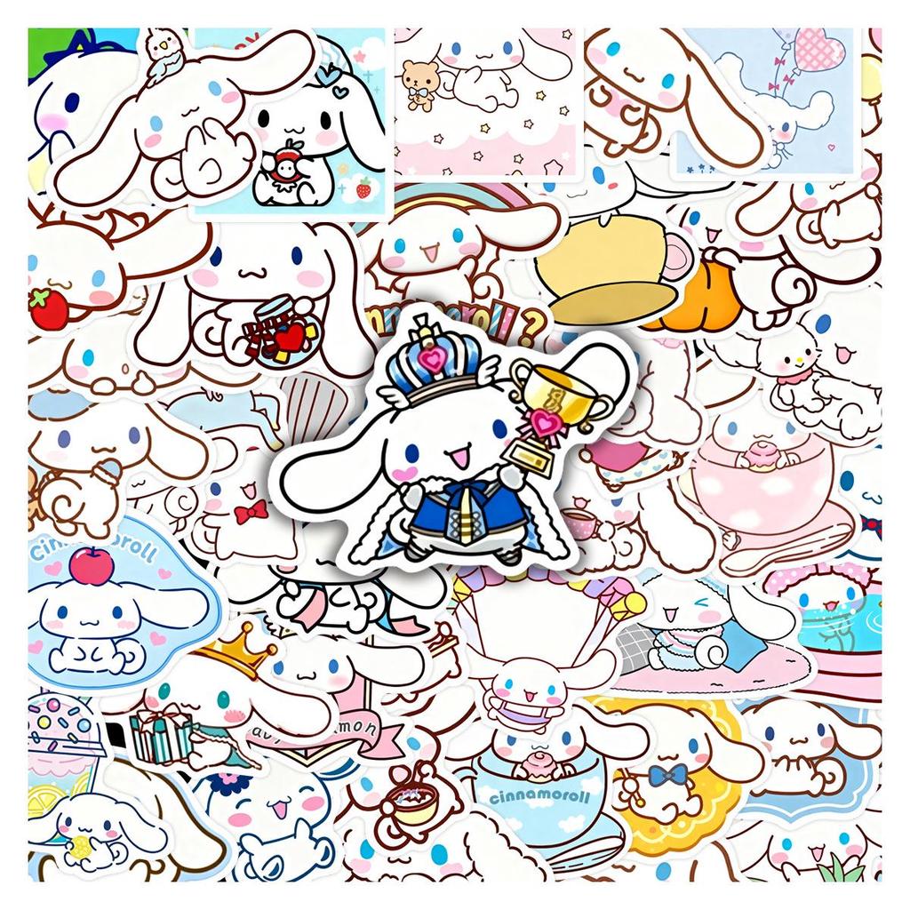 Cute Cinnamoroll Cartoon Stickers: 60 Sheets for Children's Notebook & Planner Decoration