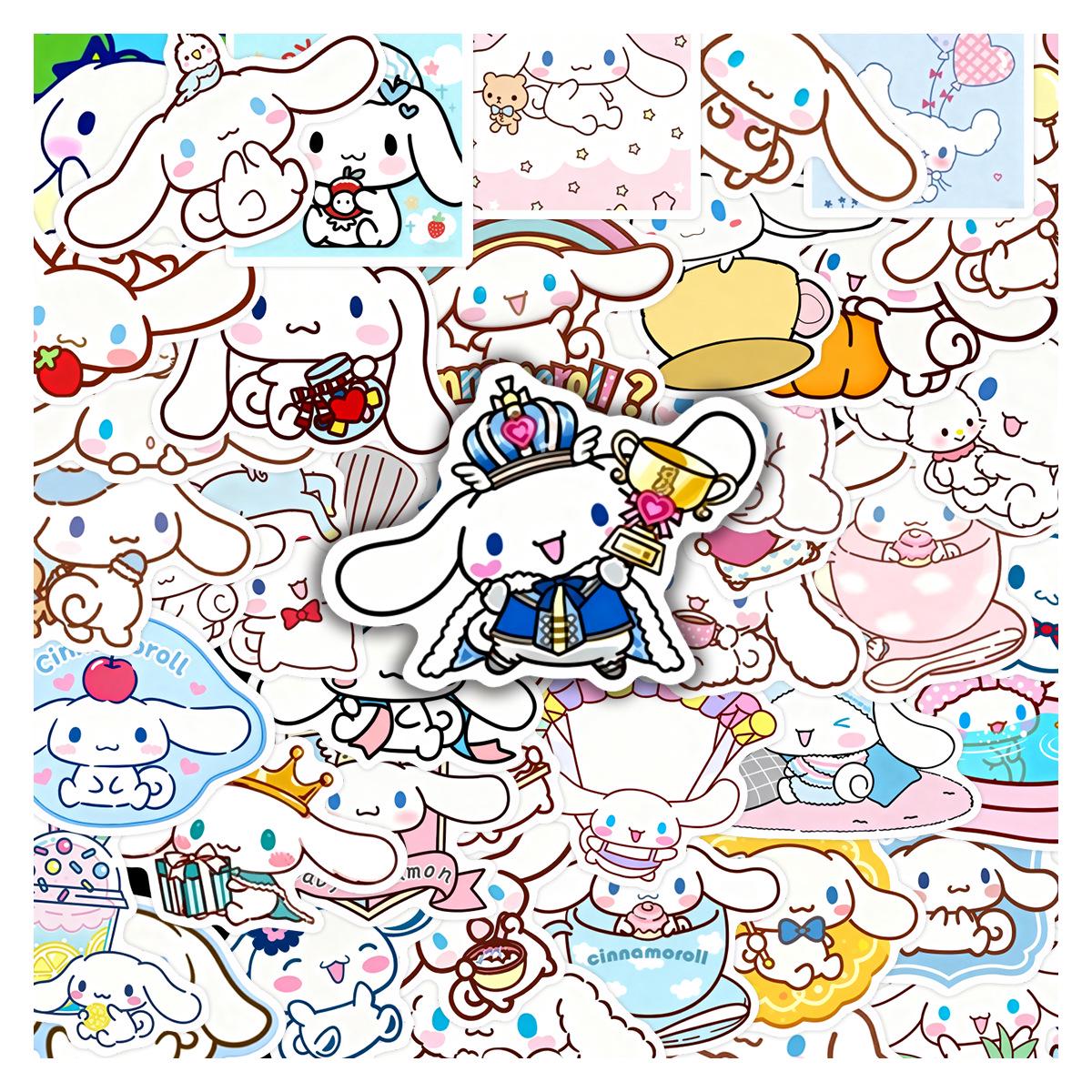 Cute Cinnamoroll Cartoon Stickers: 60 Sheets for Children s Notebook & Planner Decoration