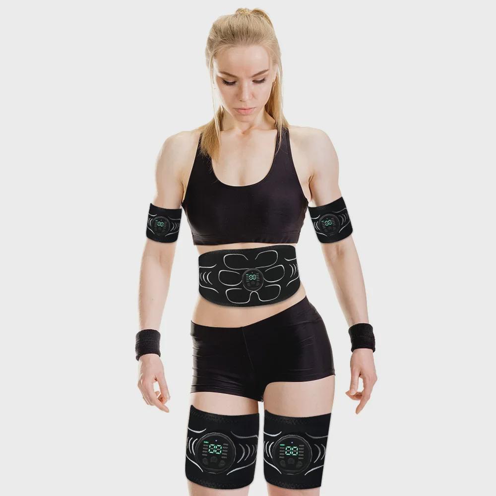 EMS Fitness Muscle Patch: Silicone Pulse Belt for Abdominal, Arm, and Leg Massage