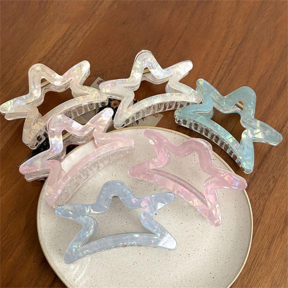 PVC Shark Clip Starry Large Size Hair Grab Fashion Hair Clip Daily