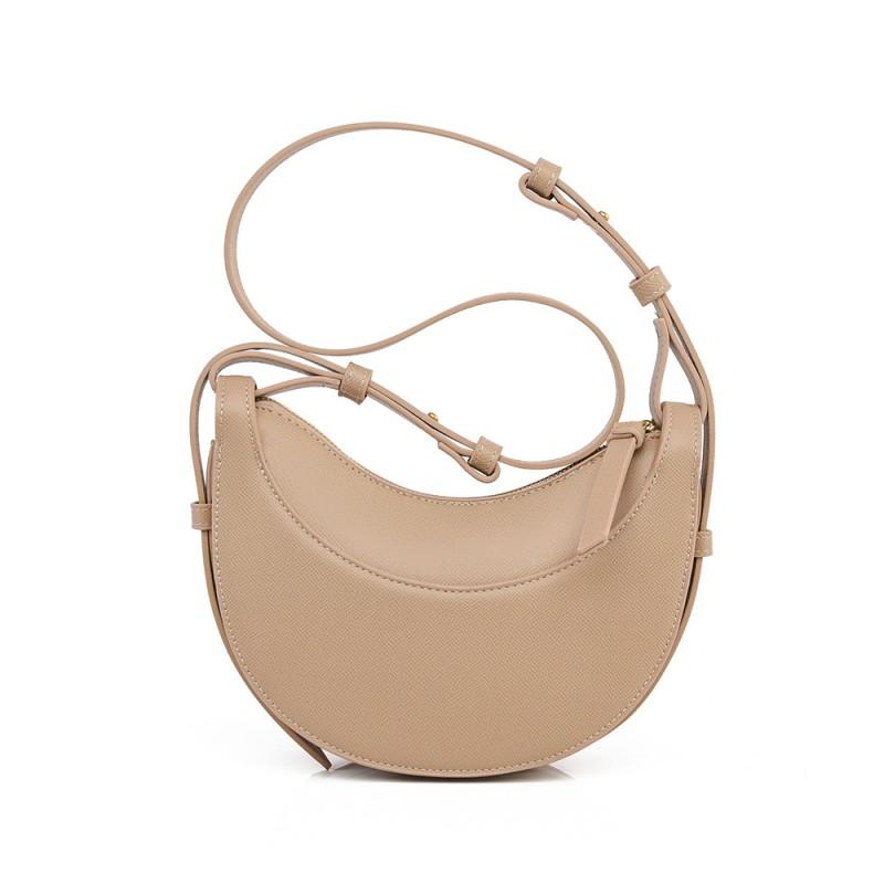 Damen Minimalistische Halbmond-Schultertasche PU-Leder Pendler Crossbody Mittlere Größe