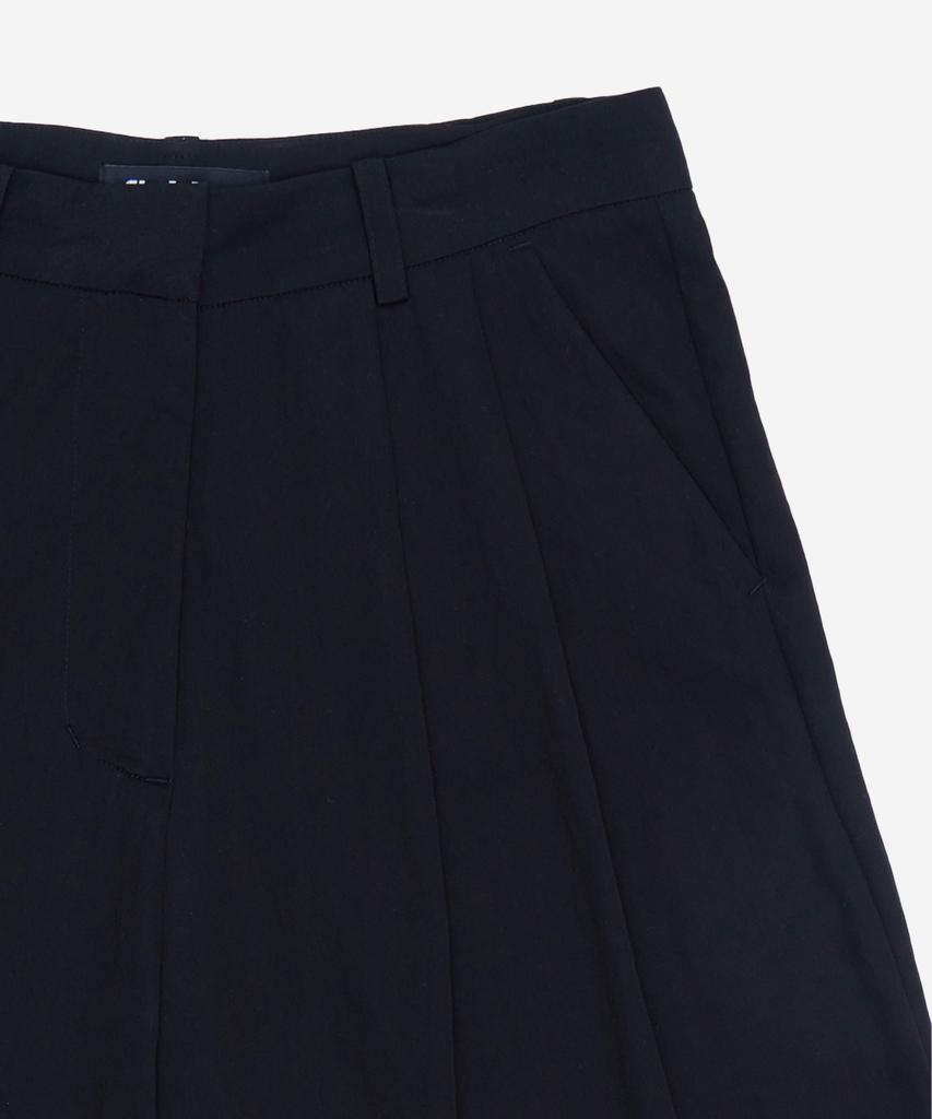 Pildeoseu Women'S Pintuck Wide Half Pants Black