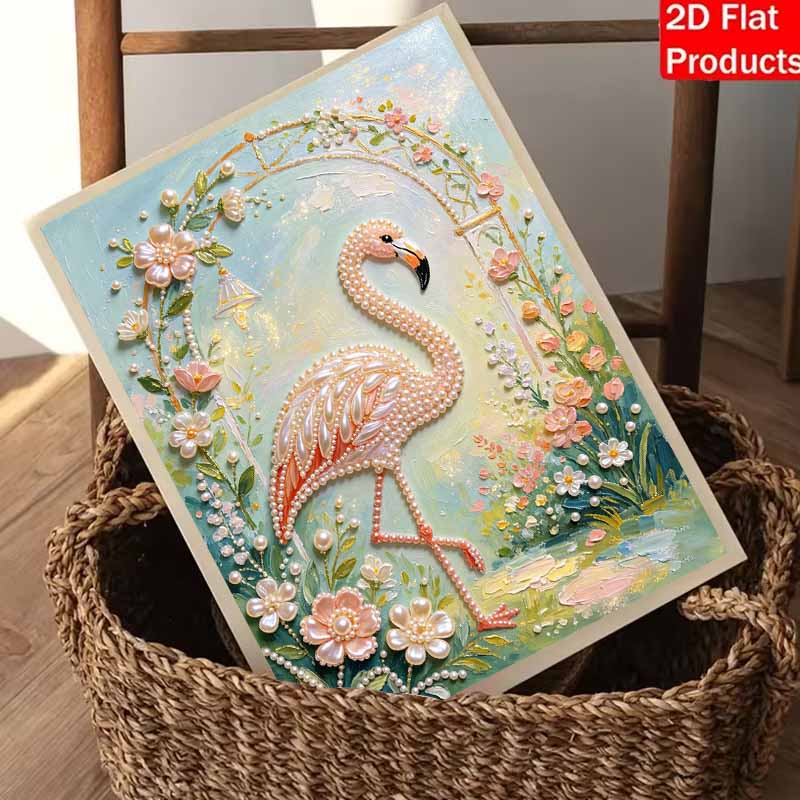 Flamingo Pearl Painting Handmade DIY 5D Creative Ornaments Living Room Home Decoration Paintingluxury Bead Art Gift