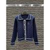 Miu Style 2025 Winter Knit Lapel Cardigan with Letter Print – Age-Reducing, Casual, and Versatile.