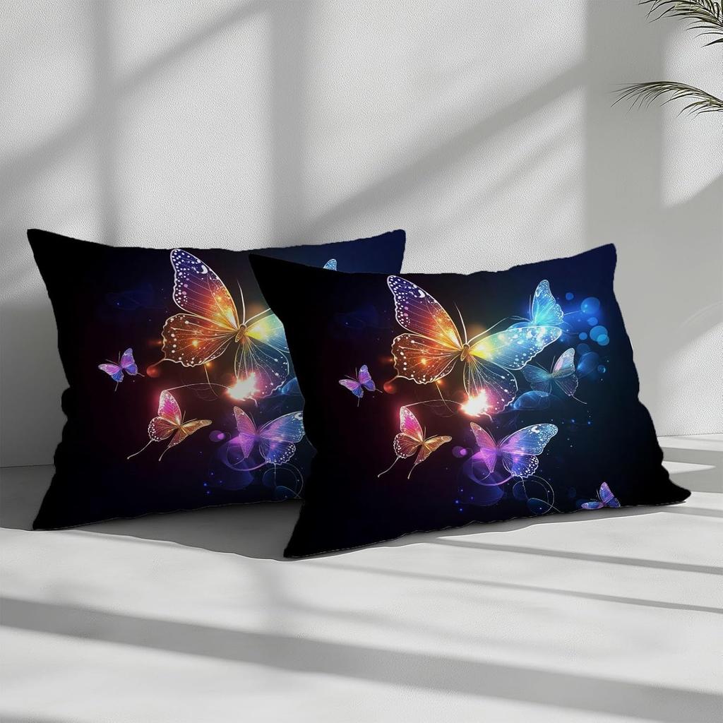 Doublesided Duvet Cover Fantasy Art Watercolor Butterfly Microfibre Bedding Sets, Bedding Fantasy Butterfly Duvet Cover Sets
