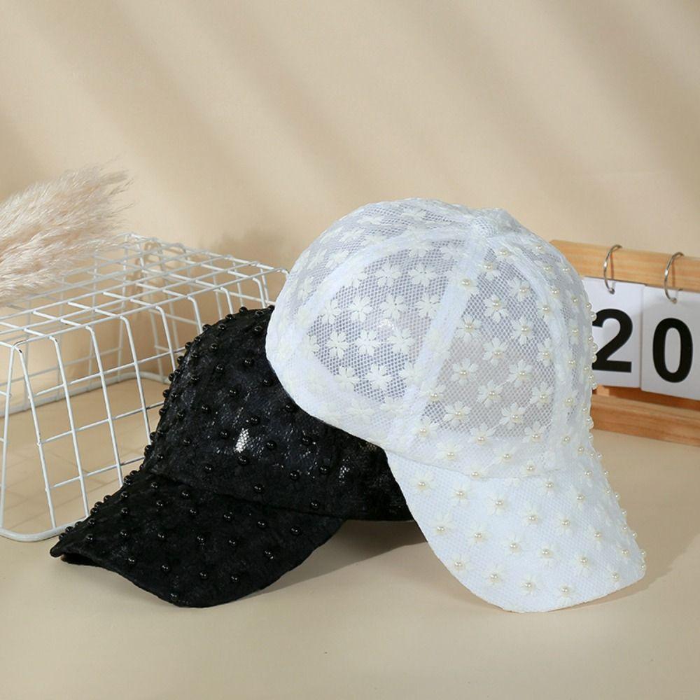 Adjustable Embroidered Flower Baseball Hat Breathable Visors Cap Fashion Lace Baseball Cap  Women