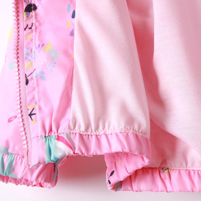 Spring Jacket for Girls Coats Hooded Unicorn Rainbow Pattern Baby Girls Clothes Outerwear Kids Windbreaker Autumn Girls Jackets