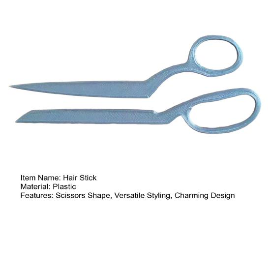 1 Set Scissors Shape Hair Stick Ladies Metal Hairpins Hairstyles