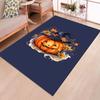 Halloween Pumpkin Area Rug | Crystal Velvet Polyester | Vibrant Witch Hat & Autumn Leaves Design | Ideal for Living Room, Bedroo