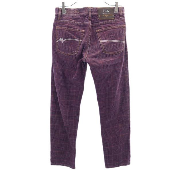 PT05 Glen Check Cropped Pants W28 Pink Button Fly Men's Used