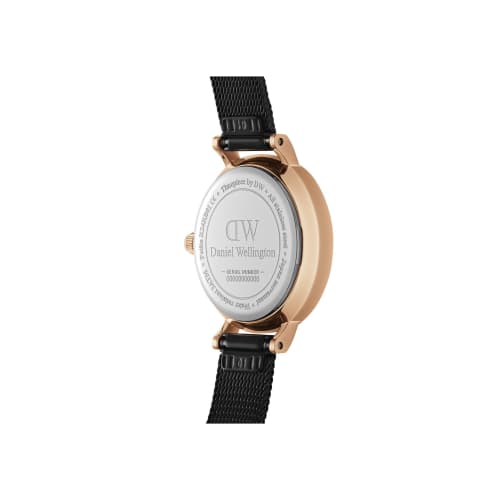 [Official Shop/2-Year Warranty/Authentic Import] Daniel Wellington DW Women's Petite Pressed Ashfield 24mm Watch in Black. Stylish, Popular, Cute Mesh