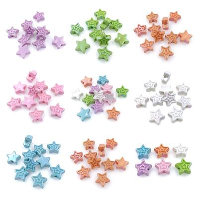5 piezas Moda para Pendientes DIY Accesorios Hechos a Mano Pulsera Collar Fabricación UV Color Fantasma Estéreo Cuentas Estrella Materiales de Joyería Creativa Accesorios