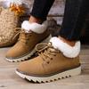 Women's Lightweight Comfortable Cold Warm Padded Snow Boots Non-slip Wear Outdoor Casual Sneakers Lace-up Cotton Boots