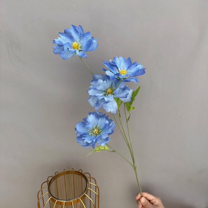 74CM 4Heads Silk Artificial Orchid Flower Branch for Home Room Wedding Decorations Indoor Vase Flower Arrangement Decoration