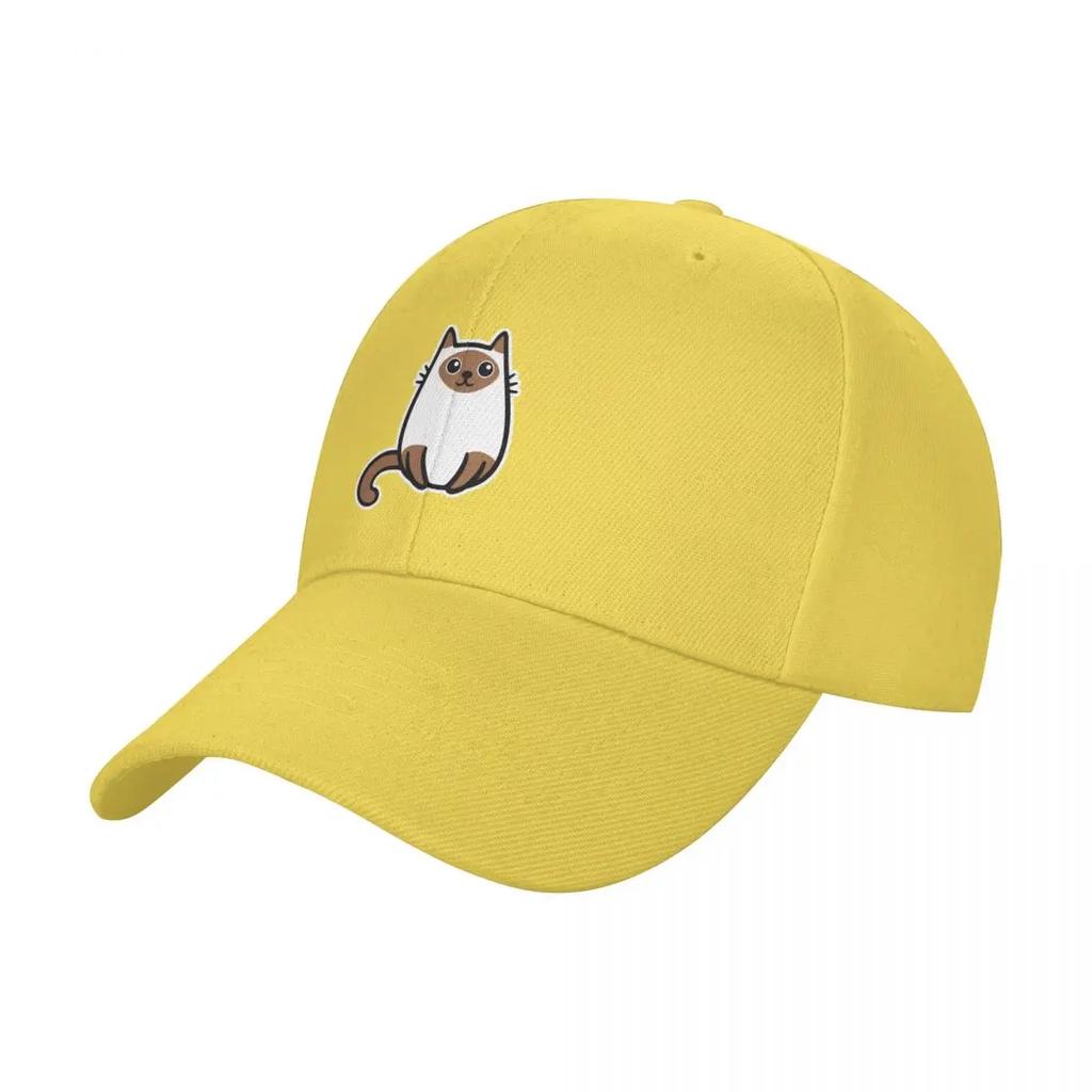 Cute Siamese Cat Kawaii for Cat Lovers Baseball Cap Beach Bag Fishing cap Golf Hat Women's Golf Clothing Men's