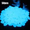 50pcs Glow In the Dark Garden Pebbles for Walkways Aquarium Decor Plants Luminous Stones