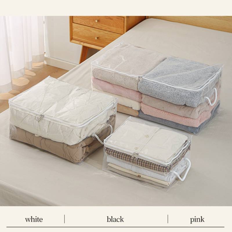 Large Capacity Transparent Peva Packing Bag With Handle For Moving And Closet Storage