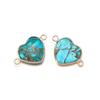 2pcs/lot Natural Emperor Stone Pendant Classic Heart Metal Frame Charms Necklace Accessories For Women Gift Diy Jewelry Finding