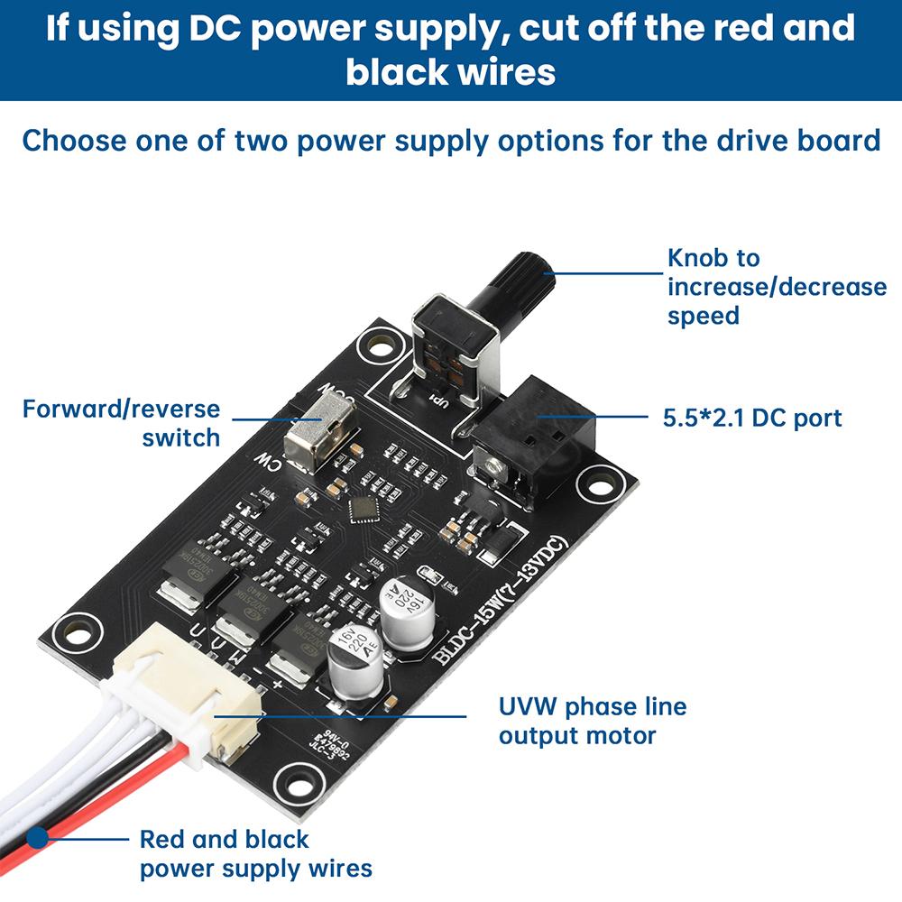 DC 7-13V Wide Voltage BLDC Three-Phase Brushless Motor Built In Speed Control Switch Efficient Drive Hard Disk Motor