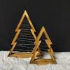 Luminous Wooden Christmas Tree Ornament for Desktop and Window Decoration