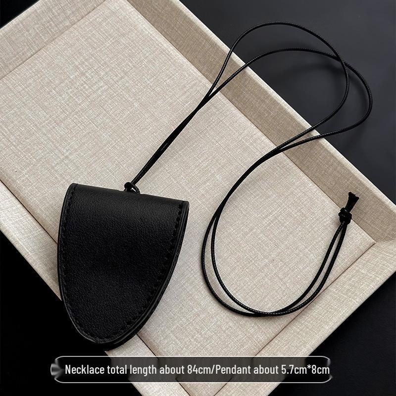 Damen Kunstleder Nackentasche Halskette für Kopfhörer & Brillen mit Schlüsselbein-Kette