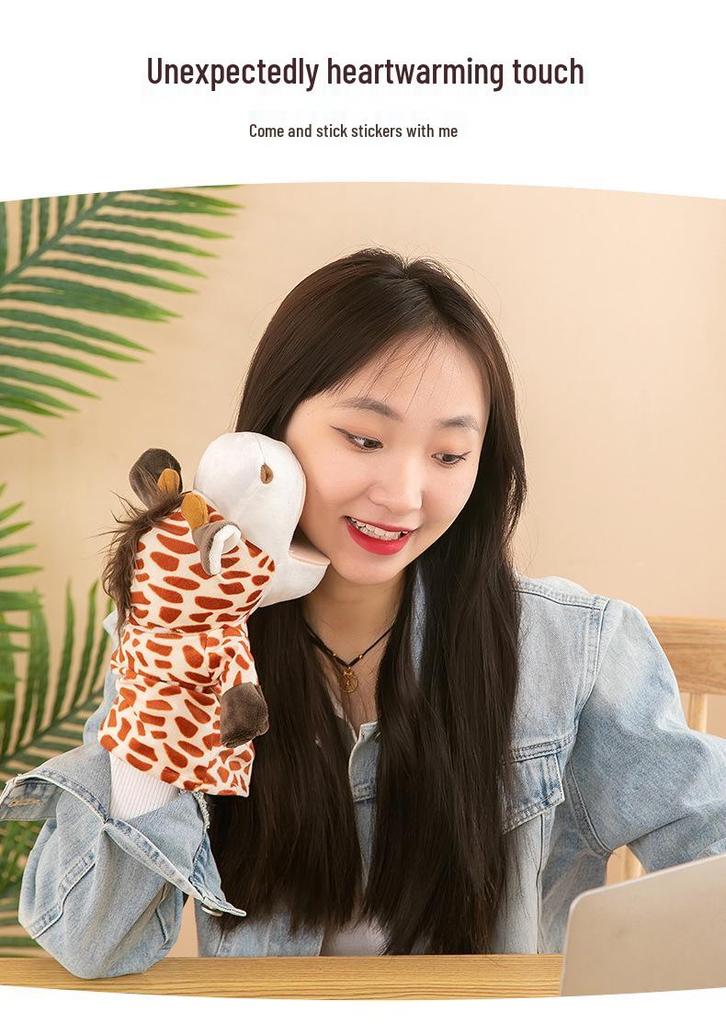 Interactive Animal Hand Puppet for Storytelling - Plush Toy with Movable Mouth