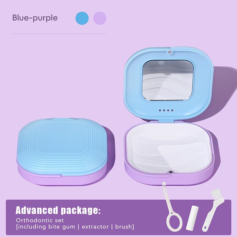 Dental Retainer Box With Mirror Magnetic Aligner Mouth Guard Container Travel Case For Teeth Braces False Denture Storage