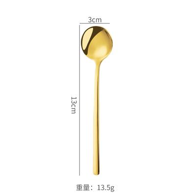 Cute Small Spoon Stainless Steel High Value Gold Coffee Spoon Stirring Spoon Dessert Spoon Ice