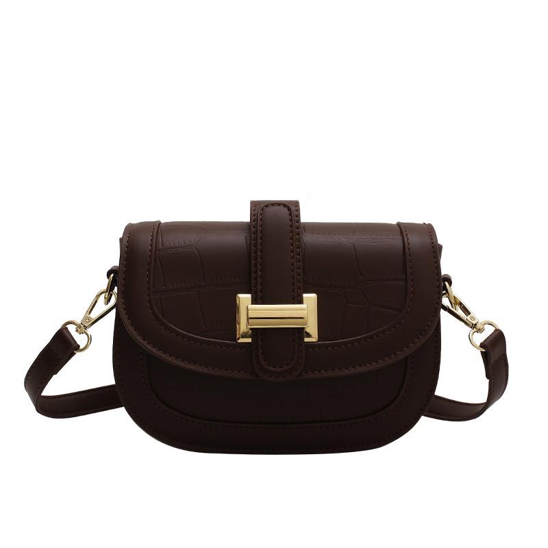 Internet Celebrity Fashion Bag 2025 New Trendy High Sense Stone Pattern Shoulder Chain Women's Bag Crossbody Versatile Saddle Bag