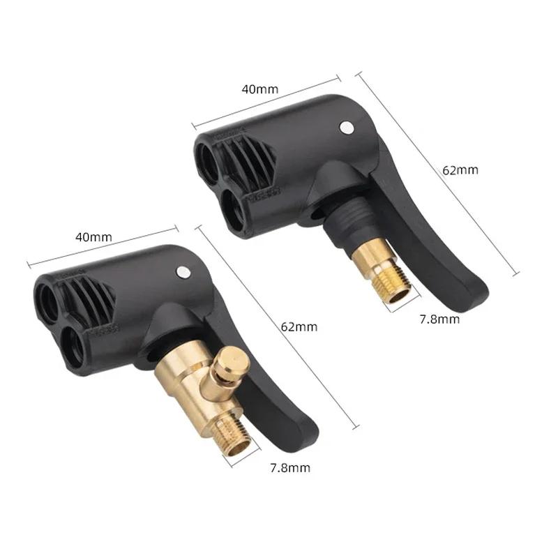 Bicycle Pump Nozzle Hose Adapter 2-In-1 Inflatable Pump Motorbike Air Chuck Inflator Valve Connector Adapter Auto Accessories