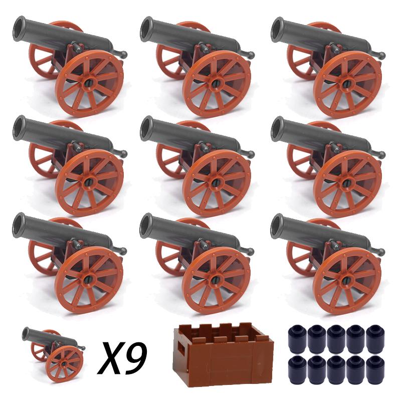 Artillerie Militaire Blocs de Construction MOC Chariot à Canon Armes Obus Canons de Tir Figurines de Soldats Jouet Navire Pirate K021