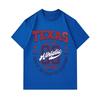 Men's 100% Cotton Short Sleeve Crew Neck T-Shirt, Texas 99 Athletic Champions Cowtown Print Casual Vintage Sport Style Tees for Daily Wear