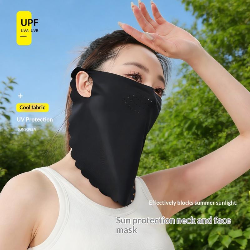 1Pcs Ice Silk Mask Cycling Sunshade Uv Protection Face And Neck Protection Sunscreen Mask For Men And Women
