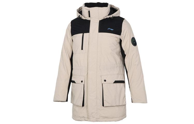 Li Ning Badminton Collection Down Jackets Men s Coast Gray Hooded Moderate Other AYMR111-1 L